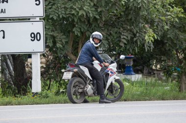 Chiangmai, Tayland - 7 Ağustos 2018: Özel Honda Cbr motosiklet yarış. Fotoğrafa yol no.121 8 km şehir merkezine Chiangmai, Tayland.