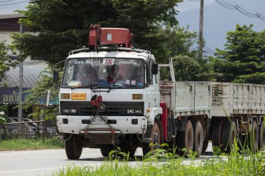 Chiangmai, Tayland - 7 Ağustos 2018: Özel eski Nissan Ud kargo kamyon. Fotoğrafa yol no.1001 8 km şehir merkezine Chiangmai, Tayland.