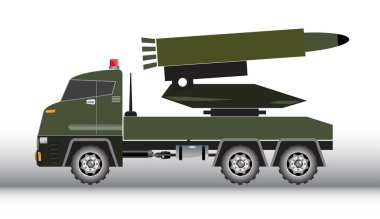 Askeri kamyon vektör ve beyaz arka plan üzerinde illüstrasyon