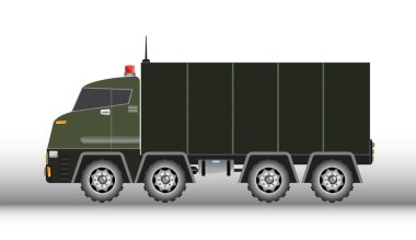 Askeri kamyon vektör ve beyaz arka plan üzerinde illüstrasyon