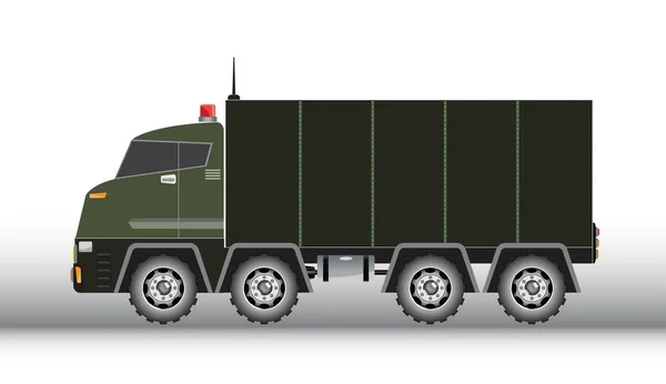 軍用トラック ベクトルと白い背景のイラスト — ストックベクタ