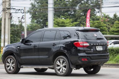 Chiangmai, Tayland - 20 Ağustos 2018: Özel Suv araba Ford Everest. Yol no.1001 Chiangmai iş alanı 8 km.