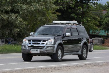 Chiangmai, Tayland - 1 Eylül 2018: Özel araba, Isuzu van Thairung Birliği araba ile değiştirin. Fotoğraf Road Hayır 121 hakkında 8 km şehir merkezine Chiangmai, Tayland.