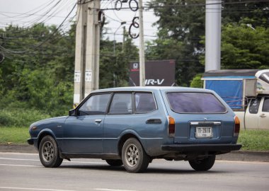 Chiangmai, Tayland - 6 Eylül 2018: Özel Old araba, Toyota Corolla. Fotoğraf Road Hayır 121 hakkında 8 km şehir merkezine Chiangmai, Tayland.