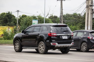 Chiangmai, Tayland - 6 Eylül 2018: Özel Suv araba Ford Everest. Yol no.1001 Chiangmai iş alanı 8 km.