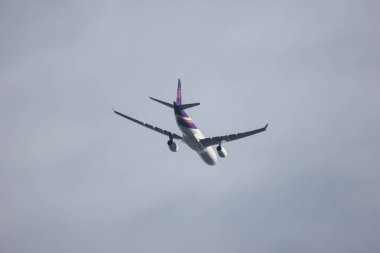 Chiangmai, Tayland - 2 Ekim 2018: Hs-Tbb Airbus A330-300 Tay Airways. Bangkok uçuş Chiang mai.