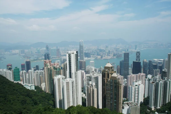 Filtro Pintura Óleo Hong Kong Sobre Vista — Foto de Stock