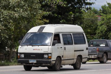 Chiangmai, Tayland - 10 Eylül 2018: Özel Toyota Hiace eski Van araba. Yol no.1001, Chiangmai şehir merkezine 8 km.