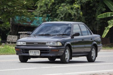 Chiangmai, Tayland - 10 Eylül 2018: Özel Old araba, Toyota Corolla. Fotoğraf Road Hayır 121 hakkında 8 km şehir merkezine Chiangmai, Tayland.