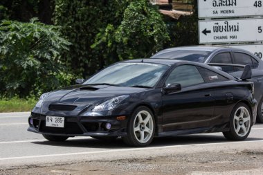 Chiangmai, Tayland - 10 Eylül 2018: Özel otomobil, Toyota Celica. Fotoğraf Road Hayır 121 hakkında 8 km şehir merkezine Chiangmai, Tayland.