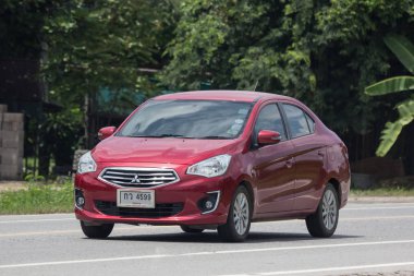 Chiangmai, Tayland - 10 Eylül 2018: Özel araba Mitsubishi çekin. Fotoğraf Road Hayır 121 hakkında 8 km şehir merkezine Chiangmai, Tayland.