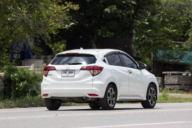 Chiangmai, Tayland - 10 Eylül 2018: Özel araba Honda Hrv şehir Suv araba. Yol no.1001 Chiangmai şehir merkezine 8 km.