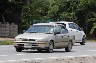 Chiangmai, Tayland - 10 Eylül 2018: Özel Old araba, Toyota Corolla. Fotoğraf Road Hayır 121 hakkında 8 km şehir merkezine Chiangmai, Tayland.