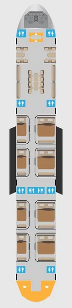 Business Private Jet Aircraft Seat Map Vector Illustration — Stock Vector