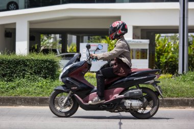 Chiangmai, Tayland - 20 Eylül 2018: Özel Honda motosiklet, Pcx 150. Yol no.1001, Chiangmai iş alanı 8 km.