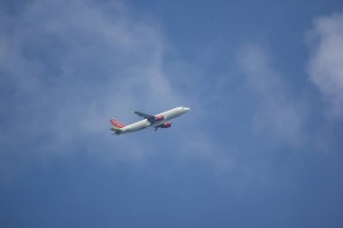 Chiangmai, Tayland - 13 Ekim 2018: Hs-Vkd A320-200 Tay Vietjet havayolu şirketi. Bangkok Havaalanı için Chiang Mai Uluslararası Havaalanı'ndan çıkar.