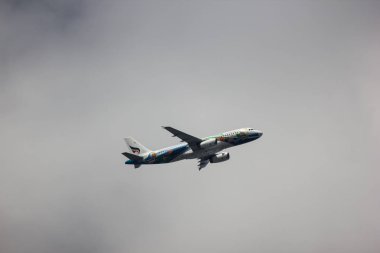 Chiangmai, Tayland - 16 Ekim 2018: Hs-Pgv Airbus A320-200 Bangkok Hava yolu. Phuket Chiangmai Havaalanı'ndan çıkar.