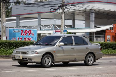 Chiangmai, Tayland - 20 Eylül 2018: Özel araba, Mitsubishi Lancer. Fotoğraf Road Hayır 121 hakkında 8 km şehir merkezine Chiangmai, Tayland.
