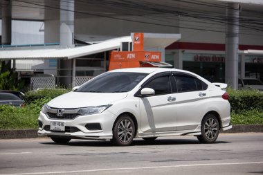 Chiangmai, Tayland - 20 Eylül 2018: Özel Honda City kompakt araç. Japon üretici Honda tarafından üretilen. Fotoğrafa yol no.121 8 km şehir merkezine Chiangmai, Tayland.
