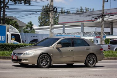 Chiangmai, Tayland - 21 Eylül 2018: Özel araba Honda accord. Yol no.1001 Chiangmai iş alanı 8 km.