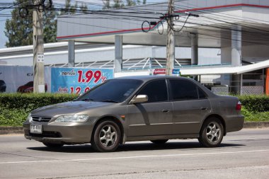 Chiangmai, Tayland - 21 Eylül 2018: Özel araba Honda accord. Yol no.1001 Chiangmai iş alanı 8 km.