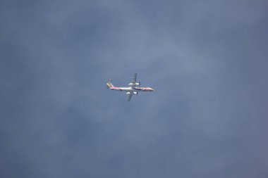 Chiangmai, Tayland - 19 Ekim 2018: Hs-Dqa Bombardier Q400 Nextgen, Udon için Chiangmai Havaalanı'ndan kalktıktan Nokair 