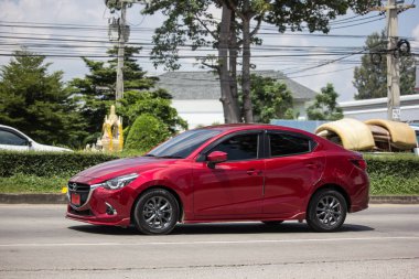 Chiangmai, Tayland - 24 Eylül 2018: Özel Eko Kiralık Mazda 2