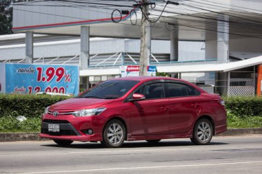 Chiangmai, Tayland - 24 Eylül 2018: Özel Sedan otomobil Toyota Vios