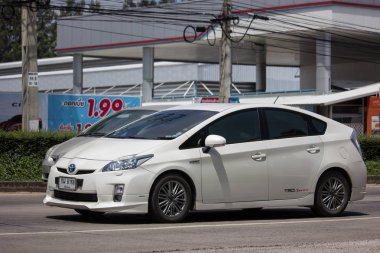 Chiangmai, Tayland - 24 Eylül 2018: Özel araba Toyota Prius hibrid sistemi