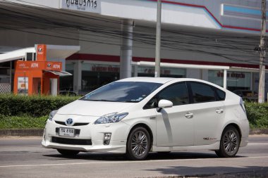 Chiangmai, Tayland - 24 Eylül 2018: Özel araba Toyota Prius hibrid sistemi