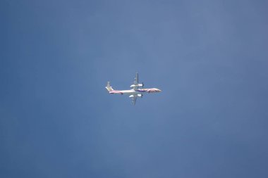 Chiangmai, Tayland - 19 Ekim 2018: Hs-Dqa Bombardier Q400 Nextgen, Udon için Chiangmai Havaalanı'ndan kalktıktan Nokair 