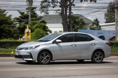 Chiangmai, Tayland - 24 Eylül 2018: Özel otomobil, Toyota Corolla Altis