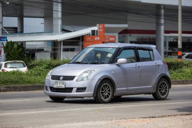 Chiangmai, Tayland - 24 Eylül 2018: Özel Eko kent araba Suzuki Swift. 