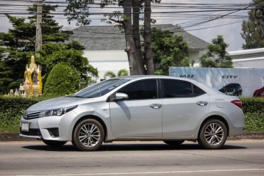 Chiangmai, Tayland - 24 Eylül 2018: Özel otomobil, Toyota Corolla Altis