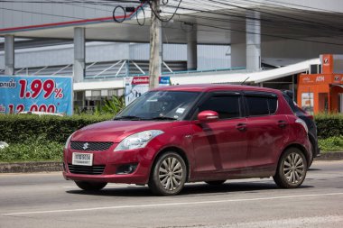 Chiangmai, Tayland - 24 Eylül 2018: Özel Eko kent araba Suzuki Swift.