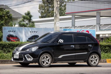 Chiangmai, Tayland - 25 Eylül 2018: Özel araç, İngiliz otomotiv Mg3 ürün. Fotoğrafa yol no.1001 8 km şehir merkezine Chiangmai, Tayland.