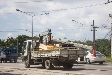 Chiangmai, Tayland - 25 Eylül 2018: Özel Hino kargo kamyon. Fotoğrafa yol no.1001 8 km şehir merkezine Chiangmai, Tayland.