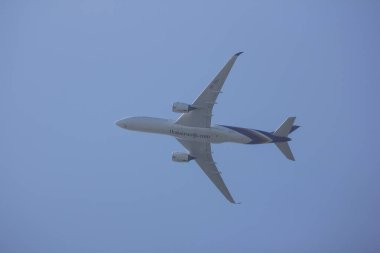 Chiangmai, Tayland - 27 Ekim 2018:: Hs-Thj Airbus A350-900 Thaiairway Tg105. Bangkok'a Chiangmai Havaalanı'ndan çıkar.