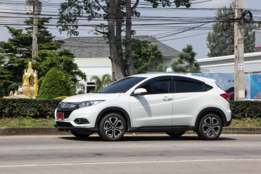 Chiangmai, Tayland - 5 Ekim 2018: Özel araba Honda Hrv şehir Suv araba. Yol no.1001 Chiangmai şehir merkezine 8 km.
