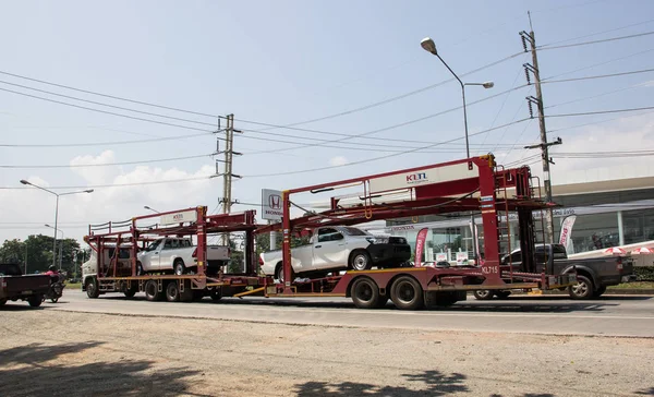 Chiangmai Tailândia Outubro 2018 Total Logistic Carrier Trailer Truck Car — Fotografia de Stock