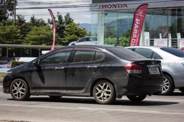 Chiangmai, Tayland - 28 Eylül 2018: Özel Honda City kompakt araç. Japon üretici Honda tarafından üretilen. Fotoğrafa yol no.121 8 km şehir merkezine Chiangmai, Tayland.