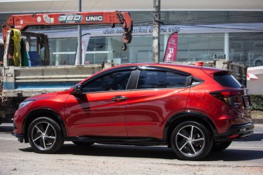 Chiangmai, Tayland - 28 Eylül 2018: Özel araba Honda Hrv şehir Suv araba. Yol no.1001 Chiangmai şehir merkezine 8 km.