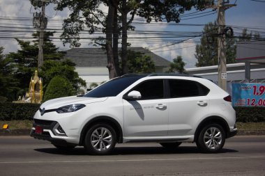 Chiangmai, Tayland - 28 Eylül 2018: Özel Suv araç Mg Gs. ürünü İngiliz otomotiv den. Yol no.1001, Chiangmai şehir merkezine 8 km.