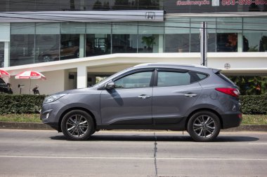 Chiangmai, Tayland - 8 Ekim 2018: Özel Hyundai Tucson. Kore seksi Suv arabadan. Fotoğrafa yol no.121 8 km şehir merkezine Chiangmai, Tayland.