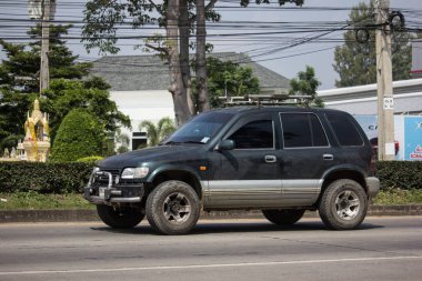 Chiangmai, Tayland - 8 Ekim 2018: Özel Mpv araç, Kia Sportage. Fotoğrafa yol no.121 8 km şehir merkezine Chiangmai, Tayland.