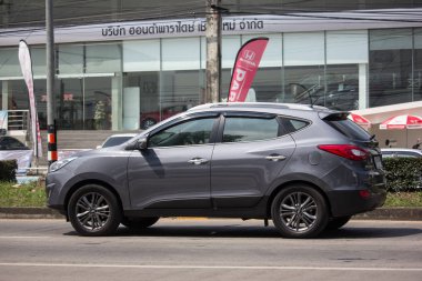 Chiangmai, Tayland - 8 Ekim 2018: Özel Hyundai Tucson. Kore seksi Suv arabadan. Fotoğrafa yol no.121 8 km şehir merkezine Chiangmai, Tayland.