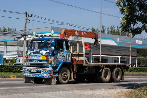 Chiangmai Tailandia Noviembre 2018 Camión Privado Con Grúa Foto Carretera — Foto de Stock