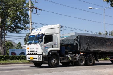 Chiangmai, Tayland - 5 Kasım 2018: Konteyner kamyon Smk lojistik taşımacılık şirketi. Fotoğrafa yol no.121 8 km şehir merkezine Chiangmai, Tayland.