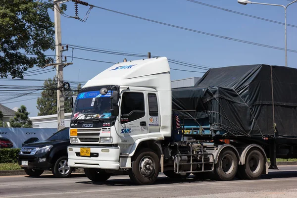 Chiangmai Tailândia Novembro 2018 Container Truck Smk Logistics Transportation Company — Fotografia de Stock