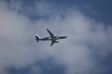 Chiangmai, Tayland - 26 Kasım 2018: Hs-Pgv Airbus A320-200 Bangkok Hava yolu. Phuket Chiangmai Havaalanı'ndan çıkar.